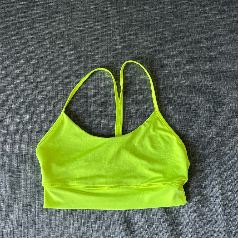 Neon yellow sports bra